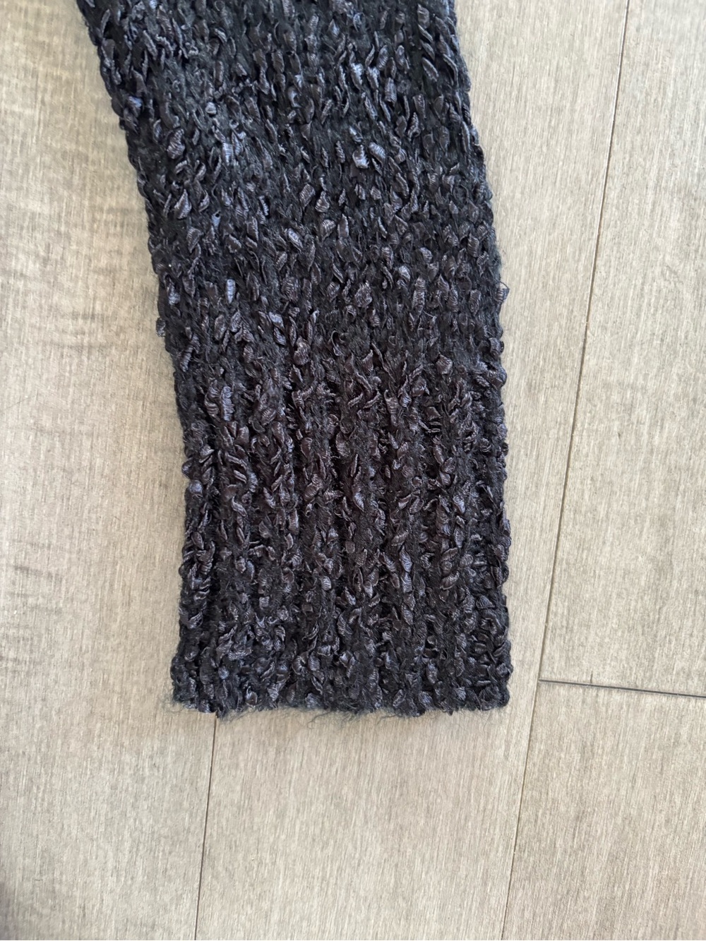 Pretty Angel Black Ruffle Trim Long Cardigan Sweater - Picture 4 of 12